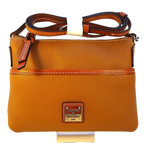 Dooney & Bourke Handbags - Dooney & Bourke Ginger Pouchette Crossbody Bag Caramel Pebbled Leather Purse NWT